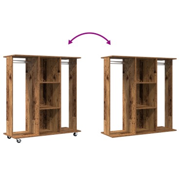 vidaXL Ντουλάπα με Ρόδες Παλιού Ξύλου 102x38x110cm Μηχανευμένο Ξύλο