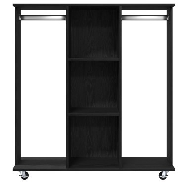 vidaXL Ντουλάπα με Ρόδες Μαύρη Δρυς 102x38x110cm Επεξεργασμένο Ξύλο