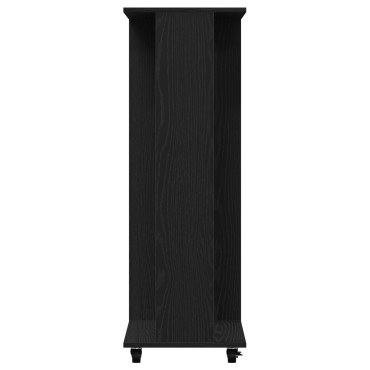 vidaXL Ντουλάπα με Ρόδες Μαύρη Δρυς 102x38x110cm Επεξεργασμένο Ξύλο