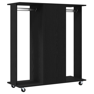 vidaXL Ντουλάπα με Ρόδες Μαύρη Δρυς 102x38x110cm Επεξεργασμένο Ξύλο