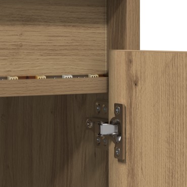 vidaXL Κέντρο Διασκέδασης Artisan Oak Επεξεργασμένο Ξύλο Μεσαίο Ράφια