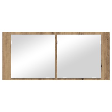 vidaXL Ντουλάπα καθρέφτη LED Δρυός Artisan 100x12x45cm Από επεξεργασμένο ξύλο 1 τεμ.