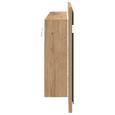 vidaXL Ντουλάπα καθρέφτη LED Δρυός Artisan 100x12x45cm Από επεξεργασμένο ξύλο 1 τεμ.