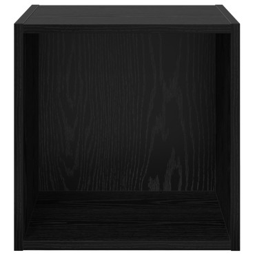 vidaXL Ντουλάπια Τοίχου 2 τεμ. Μαύρη Βελανιδιά 37x37x37cm Επεξεργασμένο Ξύλο