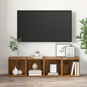 vidaXL Τηλεοπτικές Βαθμίδες 4 τεμ. Παλιό Ξύλο 37x35x37cm Συγκροτημένα Ξύλα