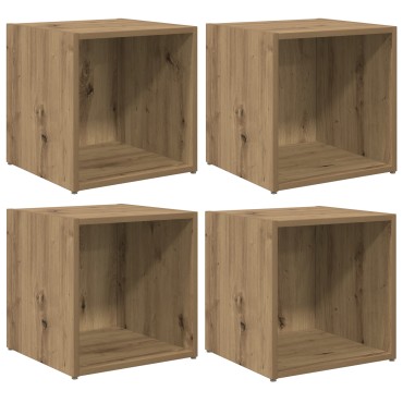 vidaXL Έπιπλα τηλεόρασης 4 τεμ. Δρυς Artisan 37x35x37cm Επεξεργασμένο ξύλο