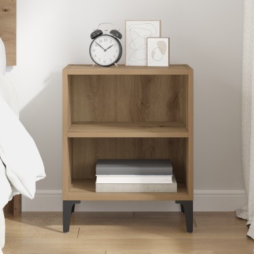vidaXL κομοδίνο Μασίφ δρυς 40x30x50cm Εργονομικό ξύλο 1 τεμ.