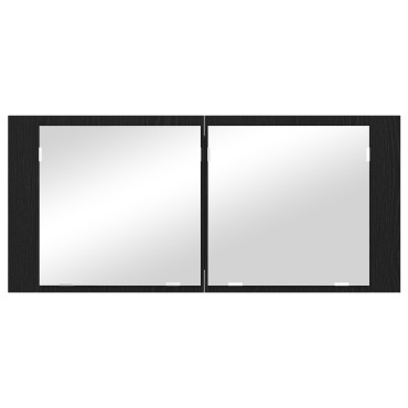 vidaXL ντουλάπα καθρέφτη μαύρης βελανιδιάς 100x12x45cm
