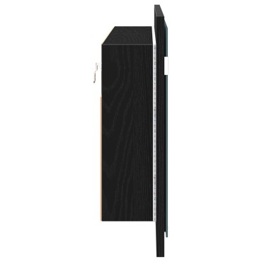 vidaXL ντουλάπα καθρέφτη μαύρης βελανιδιάς 100x12x45cm
