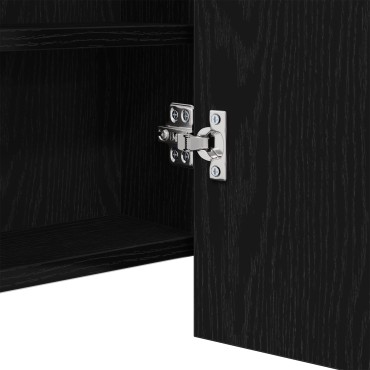 vidaXL ντουλάπα καθρέφτη μαύρης βελανιδιάς 100x12x45cm