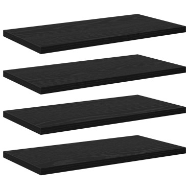 vidaXL Ράφι Βιβλίων 3 επιπέδων 4 τεμ. 40x20x1,5cm Μαύρο