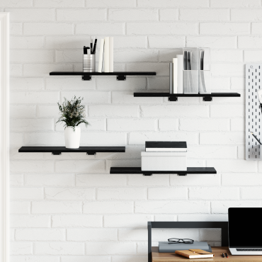 vidaXL Ράφια Τοίχου Μαύρη Δρυ MDF 60x30x1.5cm Ορθογώνιο