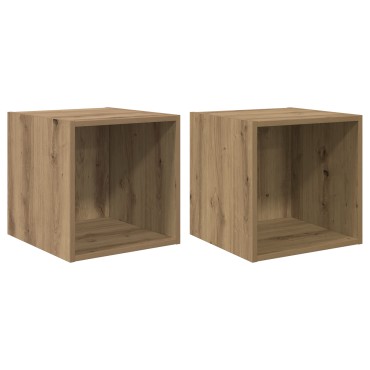 vidaXL Δύο τοίχοι από ξύλο 37x37x37cm από μηχανικά ξύλα