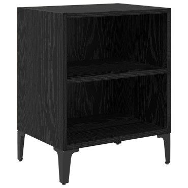 vidaXL κομοδίνο Μαύρος Δρυς 40x30x50cm Μηχανικά επεξεργασμένο ξύλο 1 τεμ.