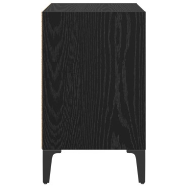vidaXL κομοδίνο Μαύρος Δρυς 40x30x50cm Μηχανικά επεξεργασμένο ξύλο 1 τεμ.