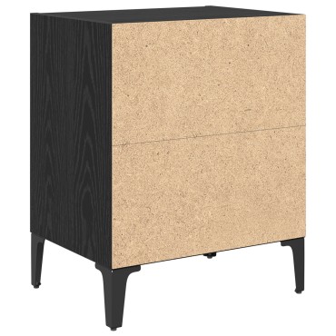 vidaXL κομοδίνο Μαύρος Δρυς 40x30x50cm Μηχανικά επεξεργασμένο ξύλο 1 τεμ.