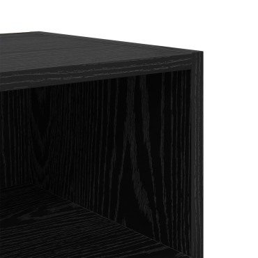 vidaXL κομοδίνο Μαύρος Δρυς 40x30x50cm Μηχανικά επεξεργασμένο ξύλο 1 τεμ.