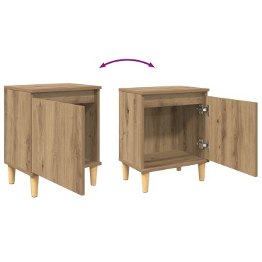 vidaXL Artisan Oak Κομοδίνο Οξιά artisan MDF 40x30x50cm Κομοδίνο 1 τεμ.