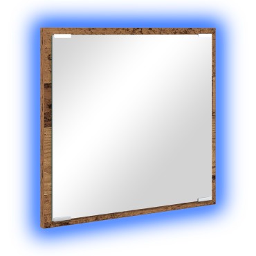 vidaXL LED Καθρέφτης Μπάνιου Γέρες Ξύλο 40x8.5x37cm