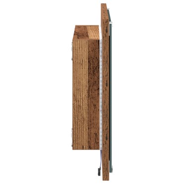 vidaXL LED Καθρέφτης Μπάνιου Γέρες Ξύλο 40x8.5x37cm