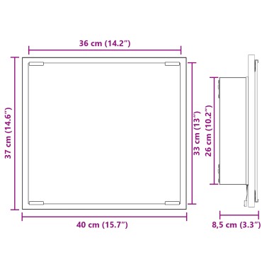 vidaXL LED Καθρέφτης Μπάνιου Γέρες Ξύλο 40x8.5x37cm