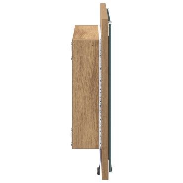 vidaXL LED Καθρέφτης Μπάνιο Ξυλεία Δρυός 40x8.5x37cm Επεξεργασμένο Ξύλο