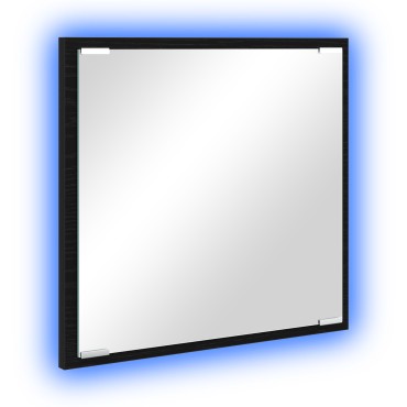vidaXL Καθρέφτης Μπάνιου LED Μαύρη Δρυός 40x8.5x37 εκ 1 τεμ.
