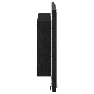 vidaXL Καθρέφτης Μπάνιου LED Μαύρη Δρυός 40x8.5x37 εκ 1 τεμ.