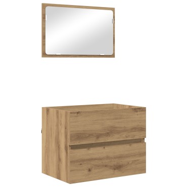 vidaXL Σετ Επίπλων Μπάνιου 2 Τεμαχίων Artisan Oak Επεξεργασμένο Ξύλο