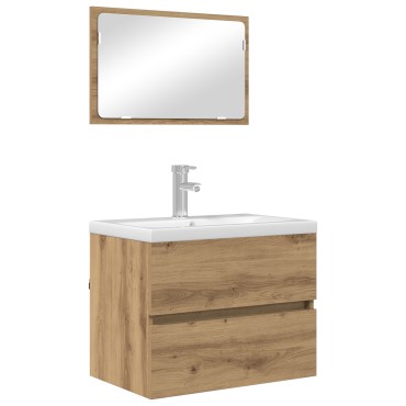 vidaXL Σετ Επίπλων Μπάνιου 2 Τεμαχίων Artisan Oak Επεξεργασμένο Ξύλο