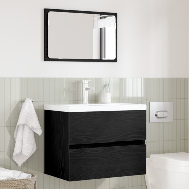 vidaXL Σετ Επίπλων Μπάνιου 2 τεμ. Μαύρη Οξυά 57x37x45cm