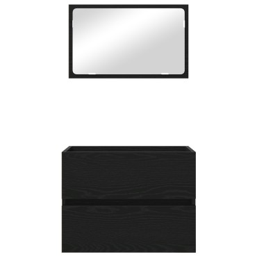 vidaXL Σετ Επίπλων Μπάνιου 2 τεμ. Μαύρη Οξυά 57x37x45cm