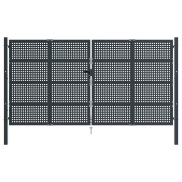 vidaXL Πύλη Κήπου Ανθρακί 400 x 200 εκ. Ατσάλινη