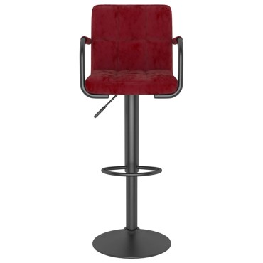 vidaXL Σκαμπό Μπαρ Μπορντό Βελούδινο 48x47x(90-111)cm 1 τεμ.
