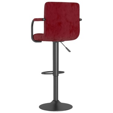 vidaXL Σκαμπό Μπαρ Μπορντό Βελούδινο 48x47x(90-111)cm 1 τεμ.