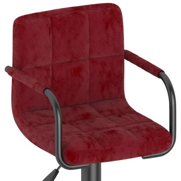 vidaXL Σκαμπό Μπαρ Μπορντό Βελούδινο 48x47x(90-111)cm 1 τεμ.