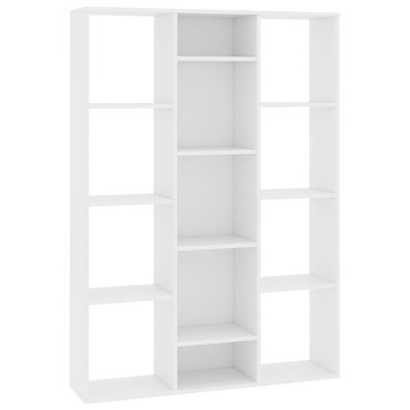 vidaXL Διαχωριστικό/Βιβλιοθήκη Λευκό 100x24x140cm από Επεξ. Ξύλο 1 τεμ.