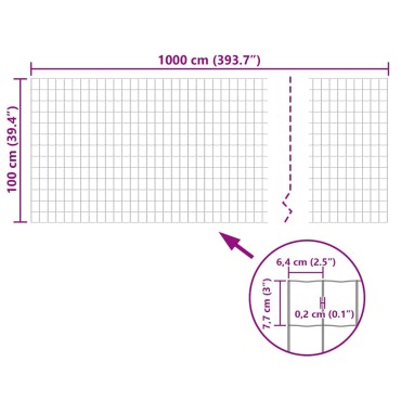 vidaXL Συρματόπλεγμα Σετ Γκρι 10x1 μ. Ατσάλινο