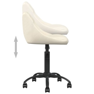 vidaXL Καρέκλα Γραφείου Κρεμ Βελούδινη 44x46x(67,5-79)cm 1 τεμ.