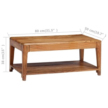 vidaXL Τραπεζάκι Σαλονιού 88x50x38cm από Μασίφ Ξύλο 1 τεμ.