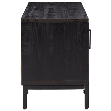 vidaXL Έπιπλο Τηλεόρασης Μαύρο 90x30x40cm από Μασίφ Ξύλο Πεύκου
