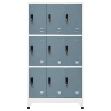 vidaXL Φοριαμός Ανοιχτό / Σκούρο Γκρι 90x45x180cm Ατσάλινος 1 τεμ.