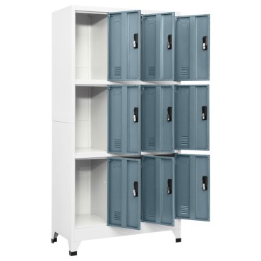 vidaXL Φοριαμός Ανοιχτό / Σκούρο Γκρι 90x45x180cm Ατσάλινος 1 τεμ.