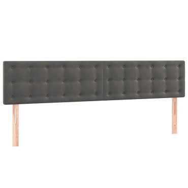 vidaXL Κρεβάτι Boxspring με Στρώμα Σκούρο Γκρι 120x190 εκ. Βελούδινο