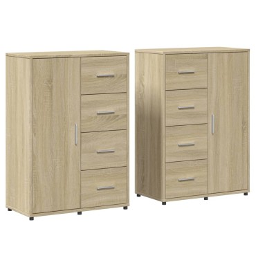 vidaXL Βοηθητικά Ντουλάπια 2 τεμ. Sonoma Δρυς 60x31x84cm Επεξ. Ξύλο