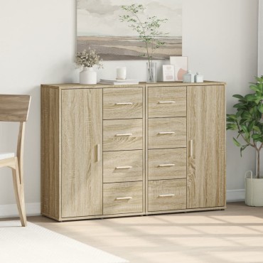 vidaXL Βοηθητικά Ντουλάπια 2 τεμ. Sonoma Δρυς 60x31x84cm Επεξ. Ξύλο