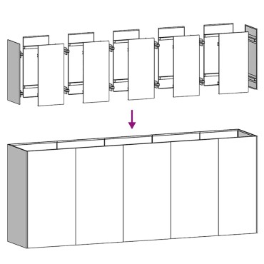 vidaXL Ζαρντινιέρα 200x40x80 εκ. Ατσάλι Σκληρυθέν στον Αέρα