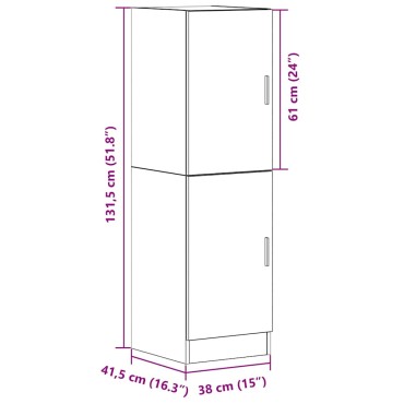 vidaXL Ντουλάπι Κουζίνας Όψη Παλαιού Ξύλου 38x41,5x131,5cm Επεξ. Ξύλο 1 τεμ.