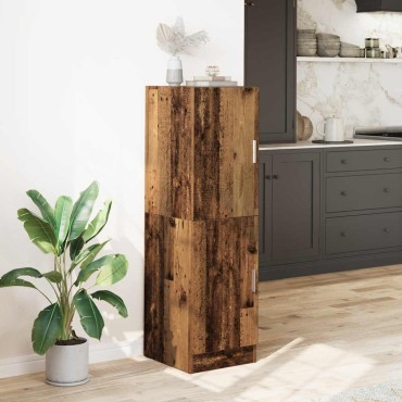 vidaXL Ντουλάπι Κουζίνας Όψη Παλαιού Ξύλου 38x41,5x131,5cm Επεξ. Ξύλο 1 τεμ.
