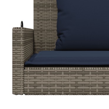 vidaXL Παγκάκι Κούνιας με Μαξιλάρια Γκρι 119x56x48cm από Συνθετικό Ρατάν 1 τεμ.